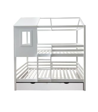 Muemue Litera + Cama De Arrastre Madera Blanco 90x190/90x190cm