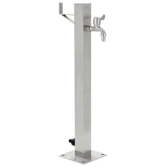 vidaXL Vidaxl - Columna De Agua De Jard&iacute;n Acero Inoxidable Cuadrada 65 Cm