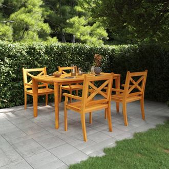 Berkfield Home 5 Piece Garden Dining Set Solid Wood Acacia in Brown