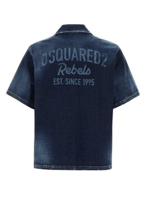 Dsquared2 S74dm1027s30664 470 Navyblue Exterior: Cotton Elastane Camicie Shirt
