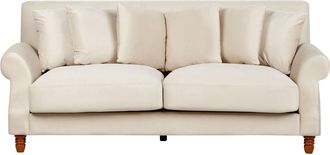 Beliani Sof&aacute; de 2 plazas 2 personas de terciopelo blanco