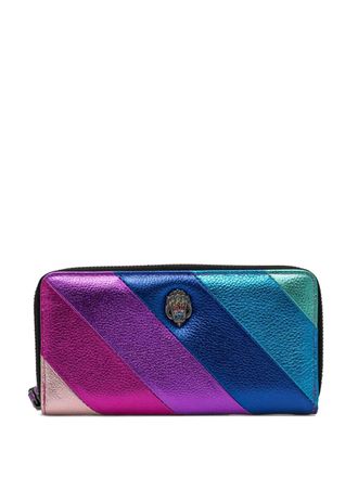 Kurt Geiger metallic chevron zip wallet - Blu