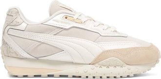 Puma Womens Blacktop Rider Glimmer Lace Up Sneakers Shoes Casual - White, White, 10