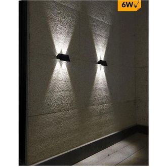 Trade Shop Trade Shop Traesio - Trade Shop - Applique Biemissione Led Lampada Solare Parete Ip65 Luce 3000k 6500k Nero Yh0616