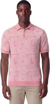 Lords of Harlech Inter Twine Mens Merino Silk Cashmere Polo in Inter Twine Pink at Nordstrom, Size X-Large