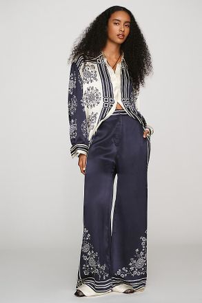 Alemais Banderra 100% Silk Satin Trousers Pants
