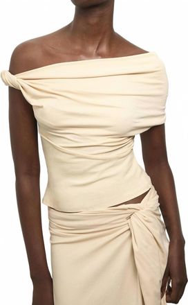 Paris Georgia Ida One-Shoulder Top In Cream