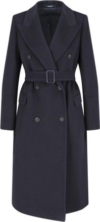 Tagliatore Double-Breasted Blue Cashmere Coat