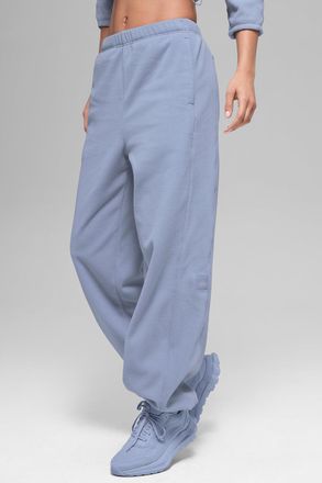 Alo | Polar Fleece High-Waist Retreat Jogger Pants in Winter Frost Blue, Size: Medium