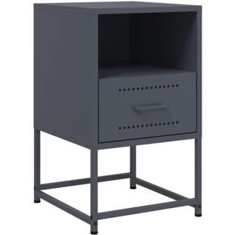 vidaXL Bedside Cabinet Anthracite 36x39x60.5 cm Steel Vidaxl