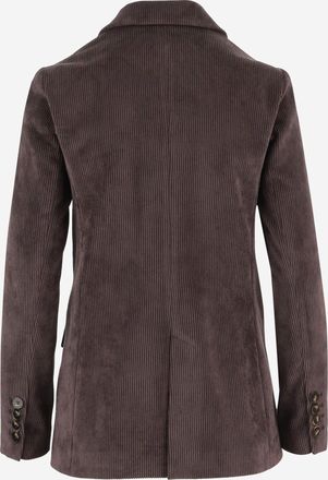 F.it Womens Double-Breasted Stretch Velvet Jacket Brown Polyester