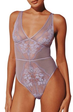 Thirdlove All Day Lace Unlined Thong Bodysuit in Dreamy Lilac at Nordstrom, Size X-Large