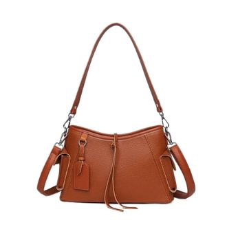 Generic Leather Women Tote Bag Ladies Shoulder Crossbody Womens Handbag(Light brown)
