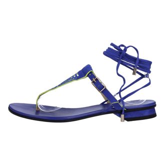Fabi Fd 7581B Platte Teenslippers - Dames - Sandalen - Blauw - 35 EU - Leer - Schoenen