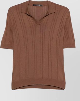 Tagliatore mens knit polo short sleeve v neck