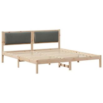 vidaXL Estructura De Cama Con Cabecera Gris Oscuro 180 X 200 Cm Vidaxl