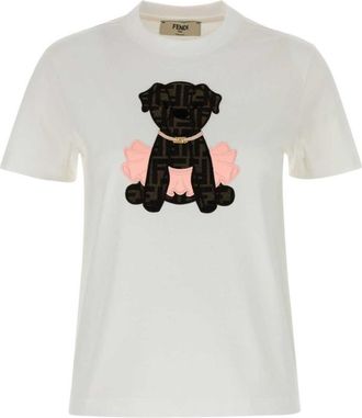 Fendi White Cotton T-Shirt