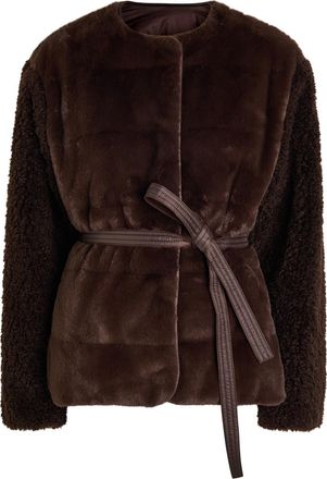 Moncler Jouillat Quilted Faux fur Jacket - Taupe - 4 (UK 16 / XL)