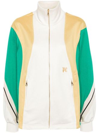 Palm Angels White Color block sweatshirt