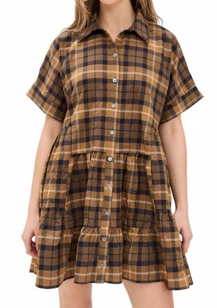 Sea New York Caja Plaid Tunic Dress In Chocolate