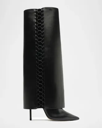 Alexandre Birman 100mm Holly Leather Knee-High Boots