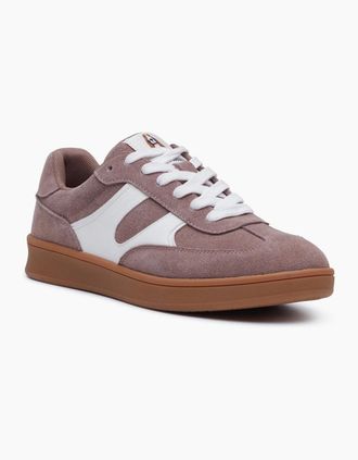 Hush Puppies Womens Hush Puppies Maura Suede Womens Stone Trainers - Tan - Size: 8
