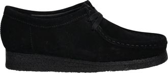 Clarks Wallabee - Dames - Veterschoenen - Zwart - 39 EU - Leer - Schoenen