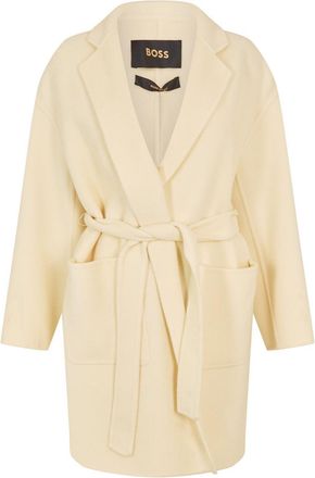 HUGO BOSS Womens Overcoat in Open White - Size 10 UK