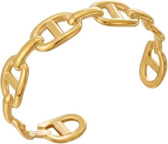 Liv Oliver 18K Plated Mariner Link Cuff Bracelet