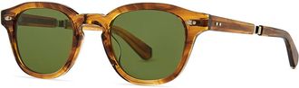 Garrett Leight JAMES S MRRYE-WG/BOXGRN Mens Sunglasses Brown Size 46