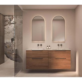 Bernacchini SP36 Spiegel - 40x80cm - toog - indirecte LED - geborsteld metal black