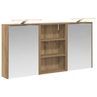 vidaXL Juego De Muebles De Ba&ntilde;o Con Estante 3 Pcs 126 X 16 X 62.5 Cm Vidaxl