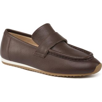 J/Slides Palmer Leather Loafer in Brown at Nordstrom, Size 8.5