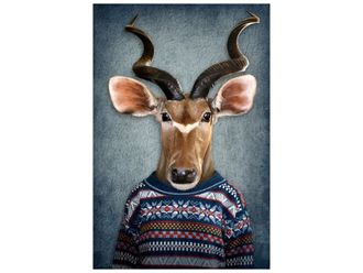Schubiger M&ouml;bel Digitaldruck auf Glas Antilope mit Pulli