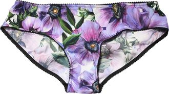 Dolce & Gabbana Womens Multicolor Floral Mid Waist Brief Panty Underwear Silk Elastane Clothing