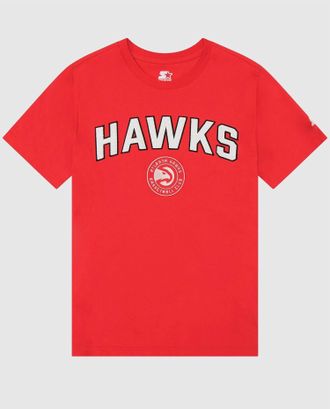 Starter Mens Atlanta Hawks Retro Short Sleeve Shirt In Red