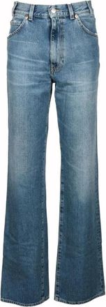 Mauro Grifoni Blauwe Bootcut Jeans met Ritssluiting - Dames - Regular Fit Jeans - Blauw - W29 - Katoen - Jeans