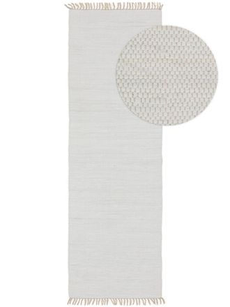 benuta Alfombra de material reciclado blanco 80x300