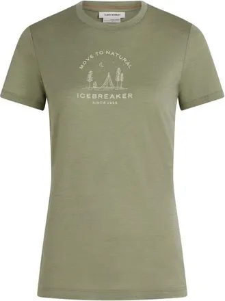 Icebreaker Merino 150 Tech Lite S/S Tee Peaceful Pass Merinoshirt f&uuml;r Damen | oliv