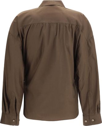 Christophe Lemaire Womens Cotton Blend Shirt Truffle Cotton; Silk