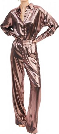 Allison New York Joan Lame Pants In Rose Gold
