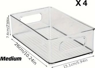 OEM Un Juego De 2 Cajas De Almacenamiento Para Refrigerador - Cajas De Almacenamiento Transparentes De Tama&ntilde;o Mediano