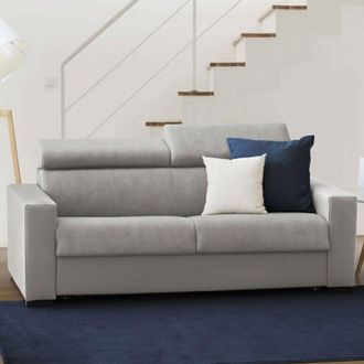 Dmora Talamo Italia - Sof&aacute; Fijo Alexandra, Sof&aacute; De 2 Plazas, 100% Made In Italy, Sof&aacute; Sala De Estar, En Tela Acolchada, Con Reposacabezas Ajustables Y Repos