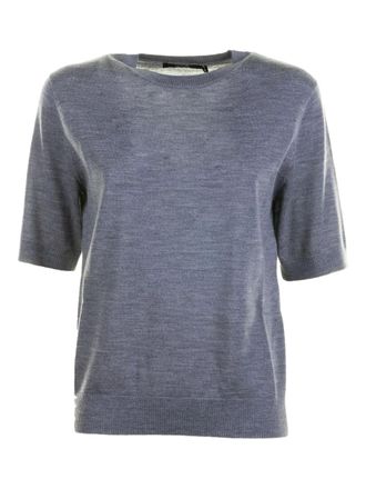 Seventy short-sleeve crew-neck top - women - Fabric - M - Grey