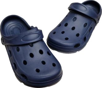 TOSH Ladies Clogs Sandals Back Strap Garden Flat Womens Oval Hole Holiday Beach Casual Summer Girls (Navy, UK Footwear Size System, Adult, Women, Numeric, 