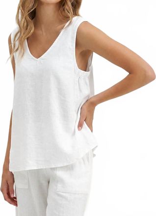 M Made in Italy Woven Tank Top In White