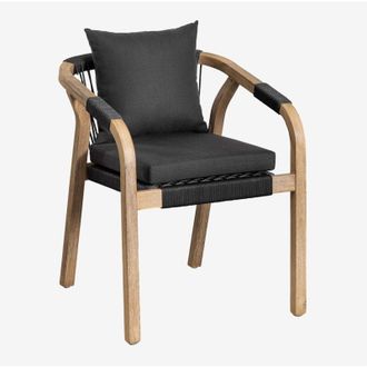 Sklum Sklum - Sedia da giardino con braccioli in legno di acacia Dubai