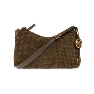 Michael Kors Schoudertas Nolita - Dames - Tassen - Groen - Maat: ONE Size Katoen