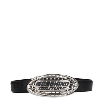 Moschino Herens Riem Leer Zwart