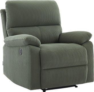Vente-Unique Sill&oacute;n reclinable el&eacute;ctrico de terciopelo verde LUNANO